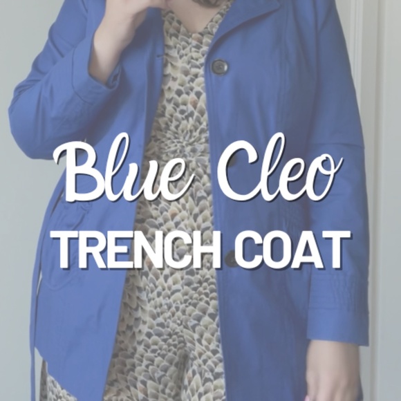 Cleo Blue Trench Coat - Women's Large - Picture 1 of 15